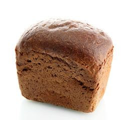 tasty rye bread, isolated on white