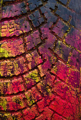 Colorful abstract texture of old automobile protector