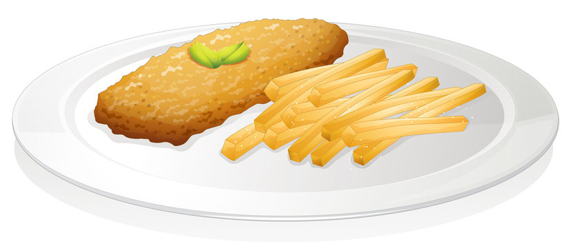 French fries and cutlet