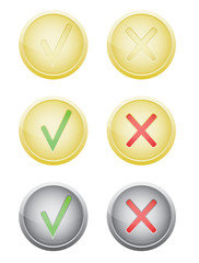 set of vote push buttons vector illustration