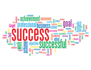 Fototapeta premium SUCCESS Tag Cloud (achievement goal target performance teamwork)
