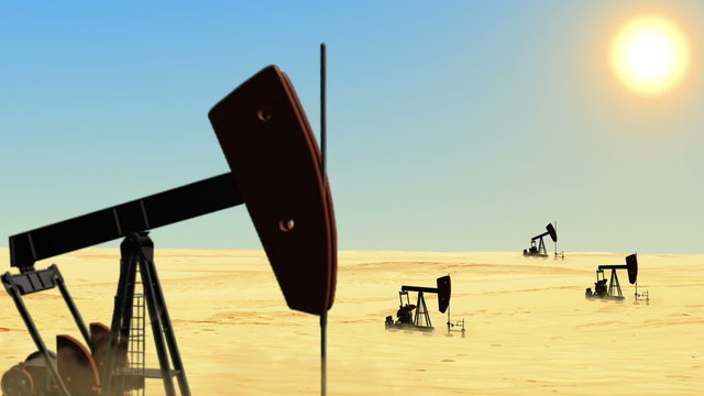Oil wells in the desert
