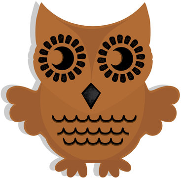 wooden owl vector