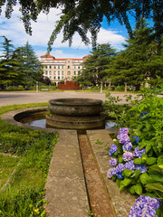 Large pond in a park in Santiago de Compostela