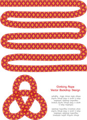 colorful frame with climbing rope, knot and place for text