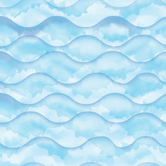 Fototapeta premium watercolor blue wave