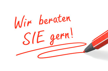 Stift- & Schriftserie: Wir beraten SIE gern! rot