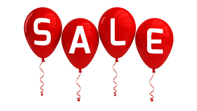 SALE balloons, red, isolated