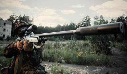 Sniper of bundesfer. Takes aim at the target