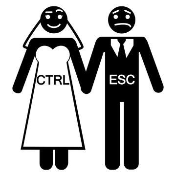 Bride groom CTRL ESC icon vector