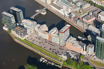 Düsseldorfer Medienhafen von oben