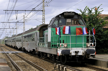Old electric engine locomotive