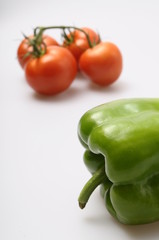 Green pepper and grape tomatoes