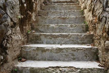 Stone stair in a rural scenery