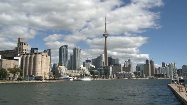 Toronto Skyline at daytime with clouds passing by
