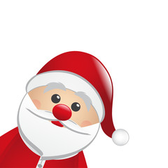 santa clause look from the side isolated