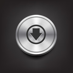 Metal Button with Download Icon