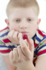 Raspberry in hand