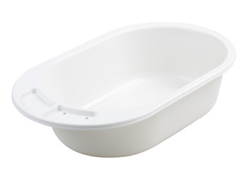 Empty baby's bathtub in white color isolated on white