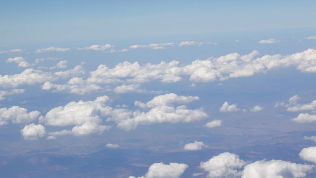 Flight over clouds