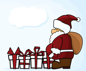 Christmas santa claus with gifts