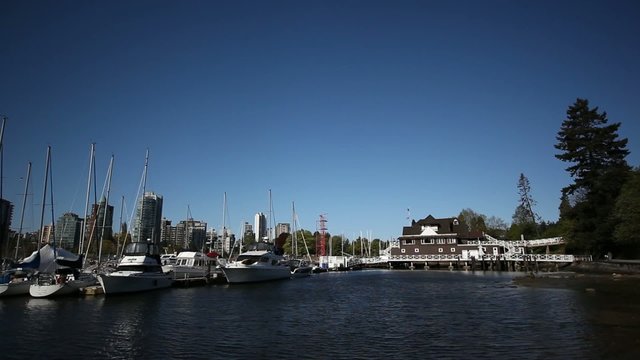 Vancouver's False Creek Marina boats moored in the marina