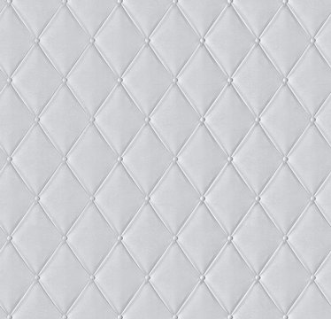 White Quilted Leather Tiled Texture