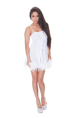 Vivacious woman in a cocktail dress