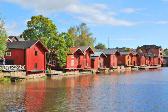 Porvoo, Finland. Old wooden  houses