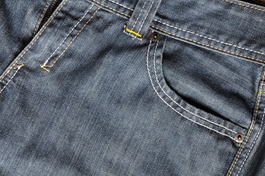 close up blue  jeans with pocket