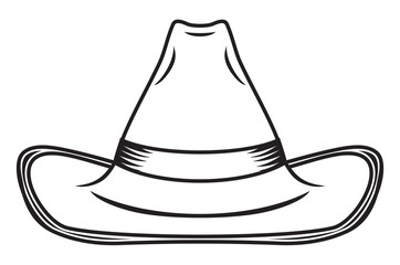 cowboy hat black and white