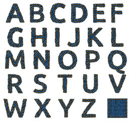 Jeans alphabet isolated - 45096807