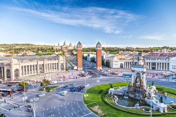 Tuinposter uitzicht op het centrum van Barcelona. Spanje © Vitalez