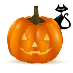 Citrouille et chat noir