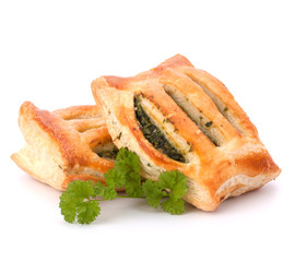 Puff pastry bun isolated on white background.