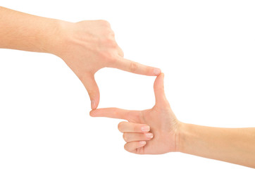 Hands in the shape of frame