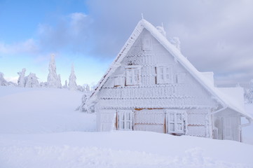 Hut in winter