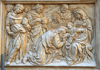 Bologna Saint Petronius Basilica decoration: The Magi adoration