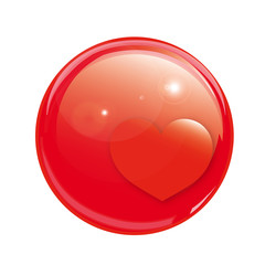 abstraction, heart,glass ball, curl, on a white background