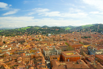 Italy, Bologna aerial view from Asinelli tower