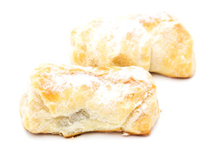 sweet cake on white background