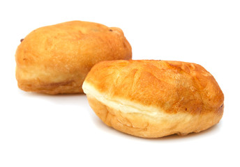 fried pies with meat on a white background