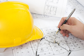 Working on house blueprints