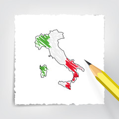Italien Karte Zeichnung