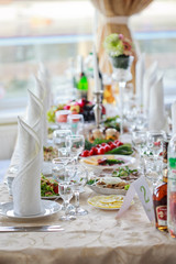beautiful tables set for wedding