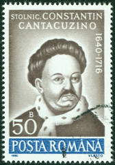 stamp printed by Romania, show Prince Constantin Cantacuzino