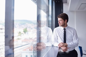 Fototapeta premium happy young business man at office