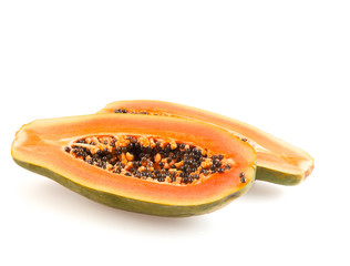 Halved papaya