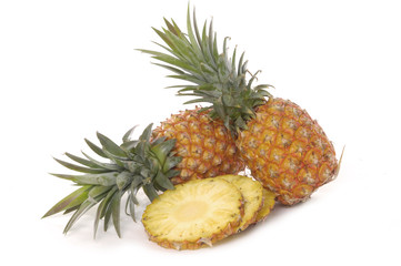 Pineapple and its slices