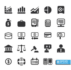 Finance and business vector icon set